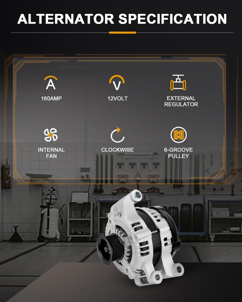 ROADFAR Alternator Fit for Dodge Charger 2008 2009 2010 08 09 10 2.7L 3.5L 5.7L 6.1L 2.7 3.5 5.7 6.1 11383 Automotive Alternator - Image 2